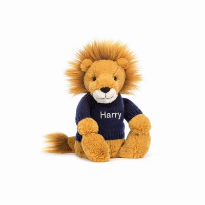 Jellycat Bashful Leeuw with Navy Jumper | IA2359648